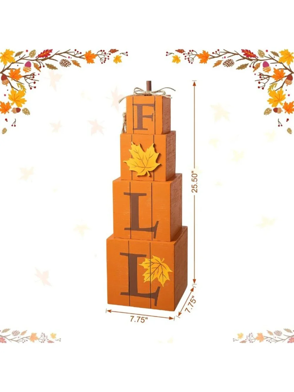 Reversible Fall & Halloween Pumpkin Stacked Boxes - 25.5 Inch Farmhouse Decor